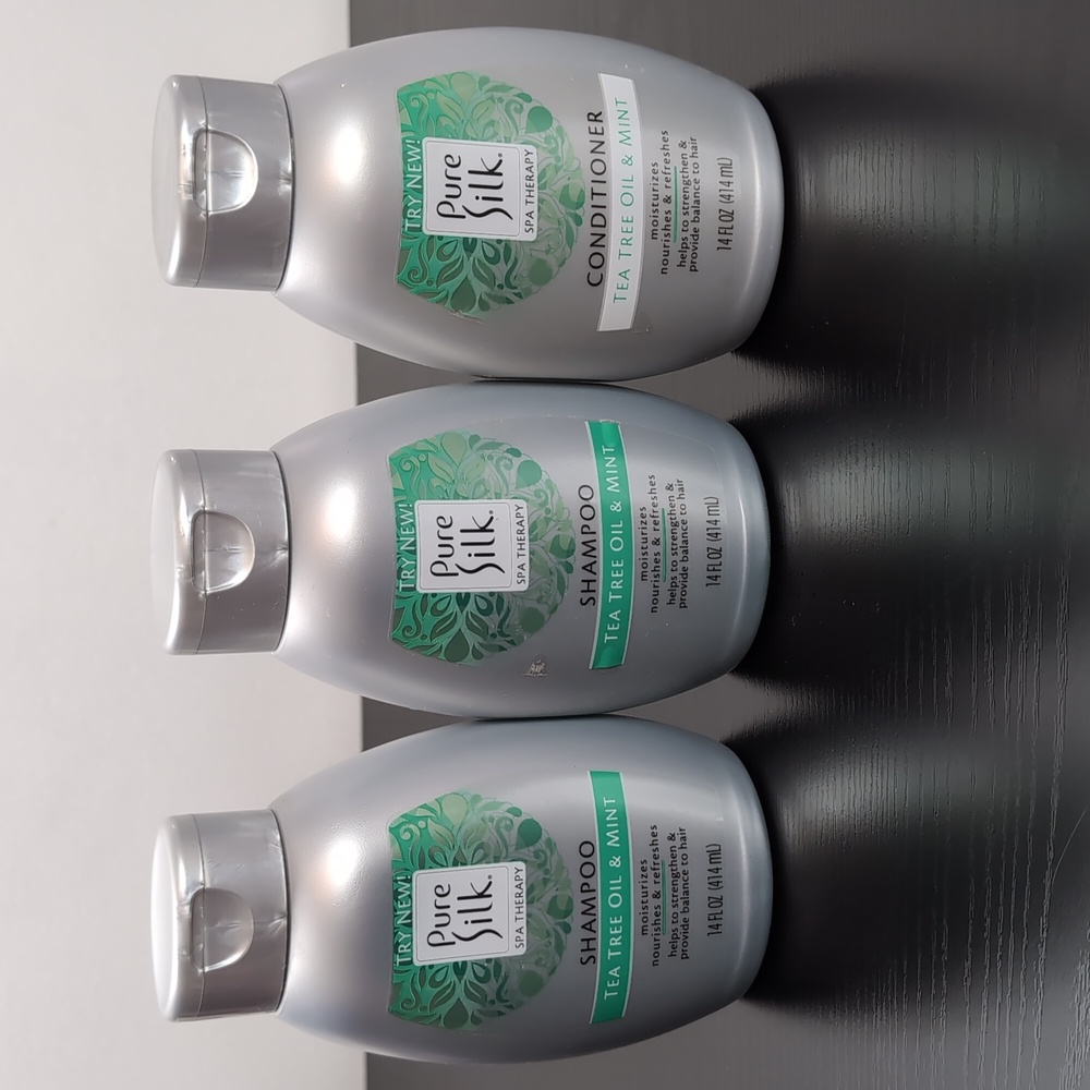 Pure Silk Tea Tree Oil & Mint/Shampoo & Conditioner Set of 3